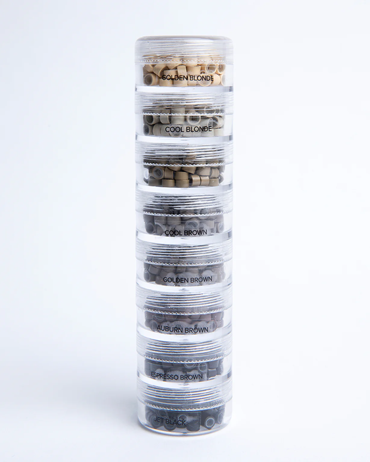 Aluminum Beads Color Silicone-Lined (Volume Weft/Hand-Tied Weft), Variety Stack 5mm x 3mm x 3mm