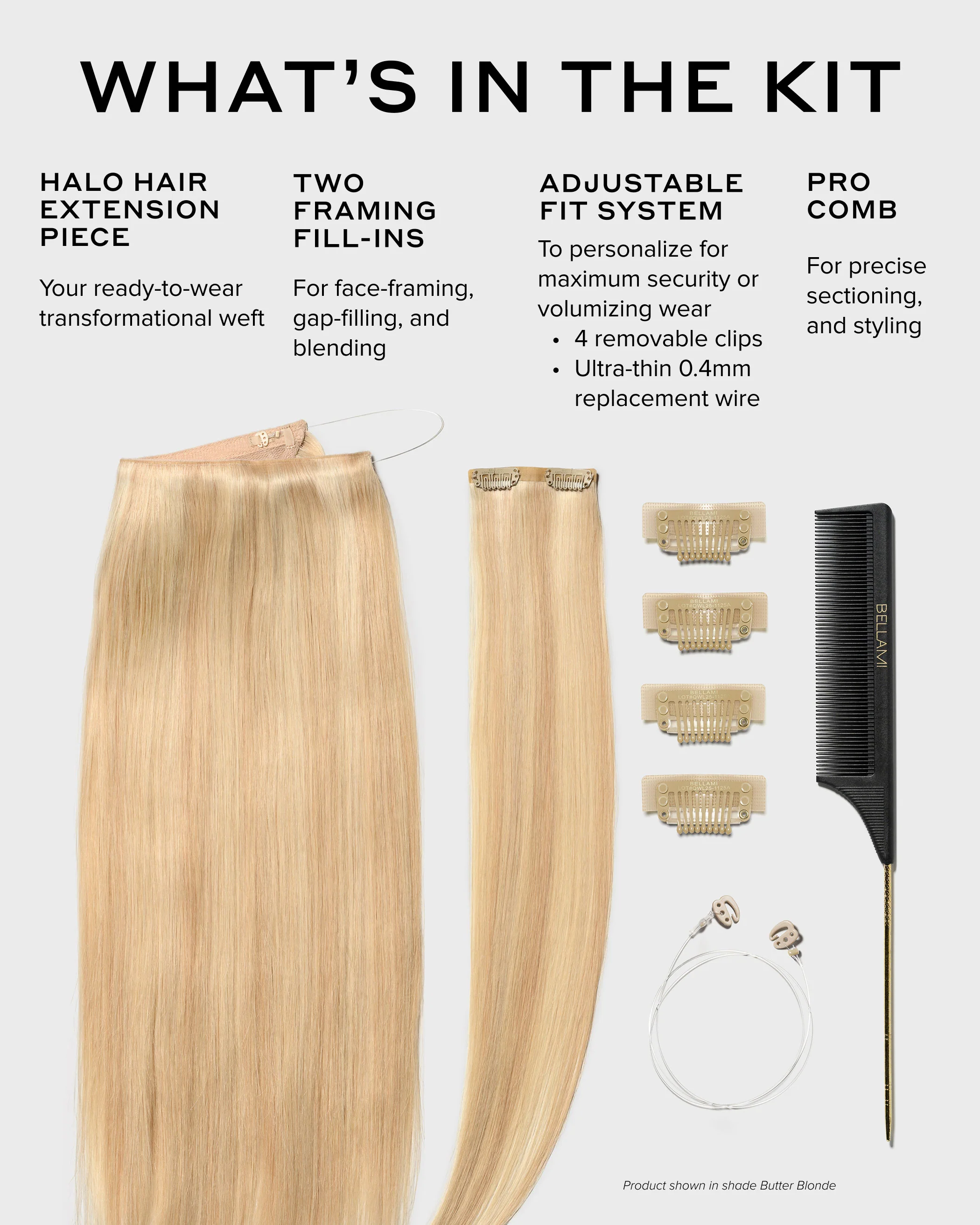 Halo Pro Extensions Kit, Beach Blonde #613 Natural - Image 4