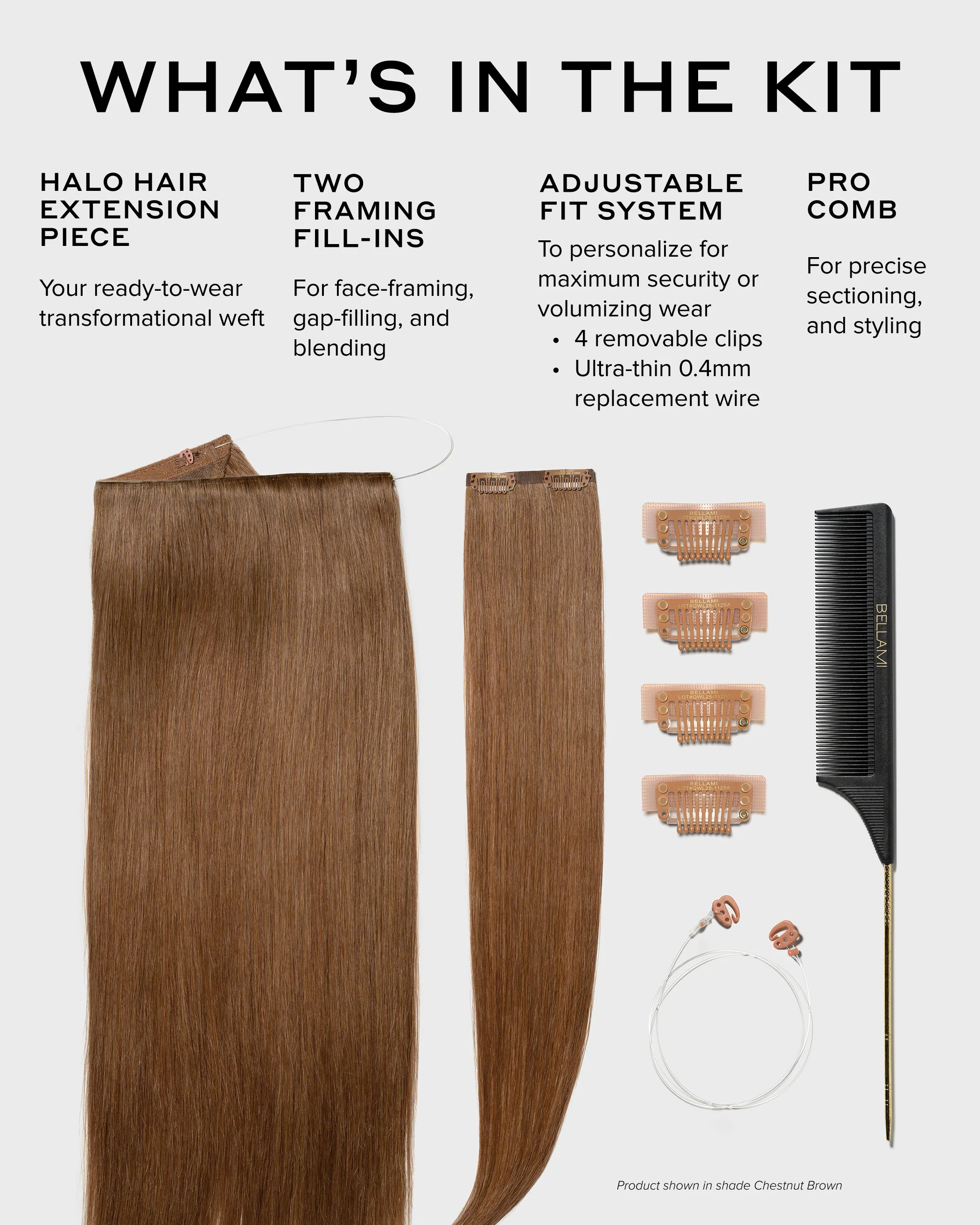 Halo Pro Extensions Kit, Ash Brown #8 Natural - Image 4