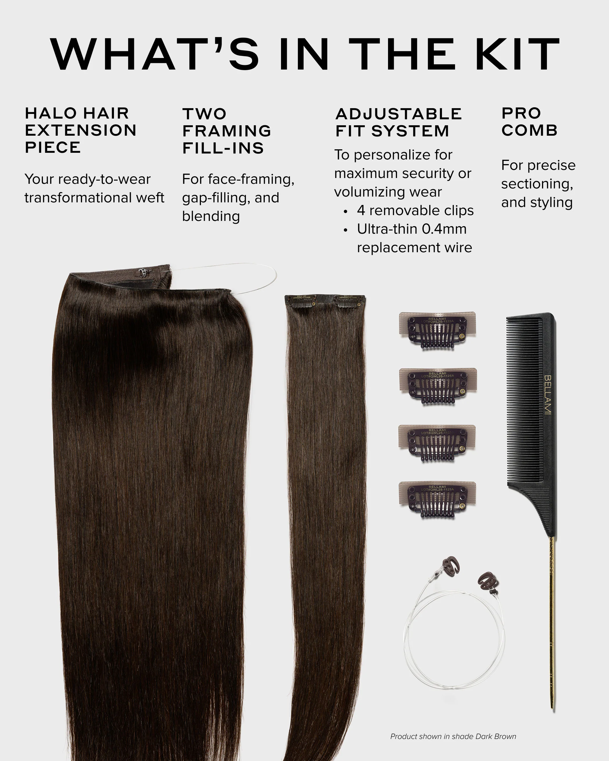 Halo Pro Extensions Kit, Dark Honey Cocoa #2/6 Highlight - Image 4