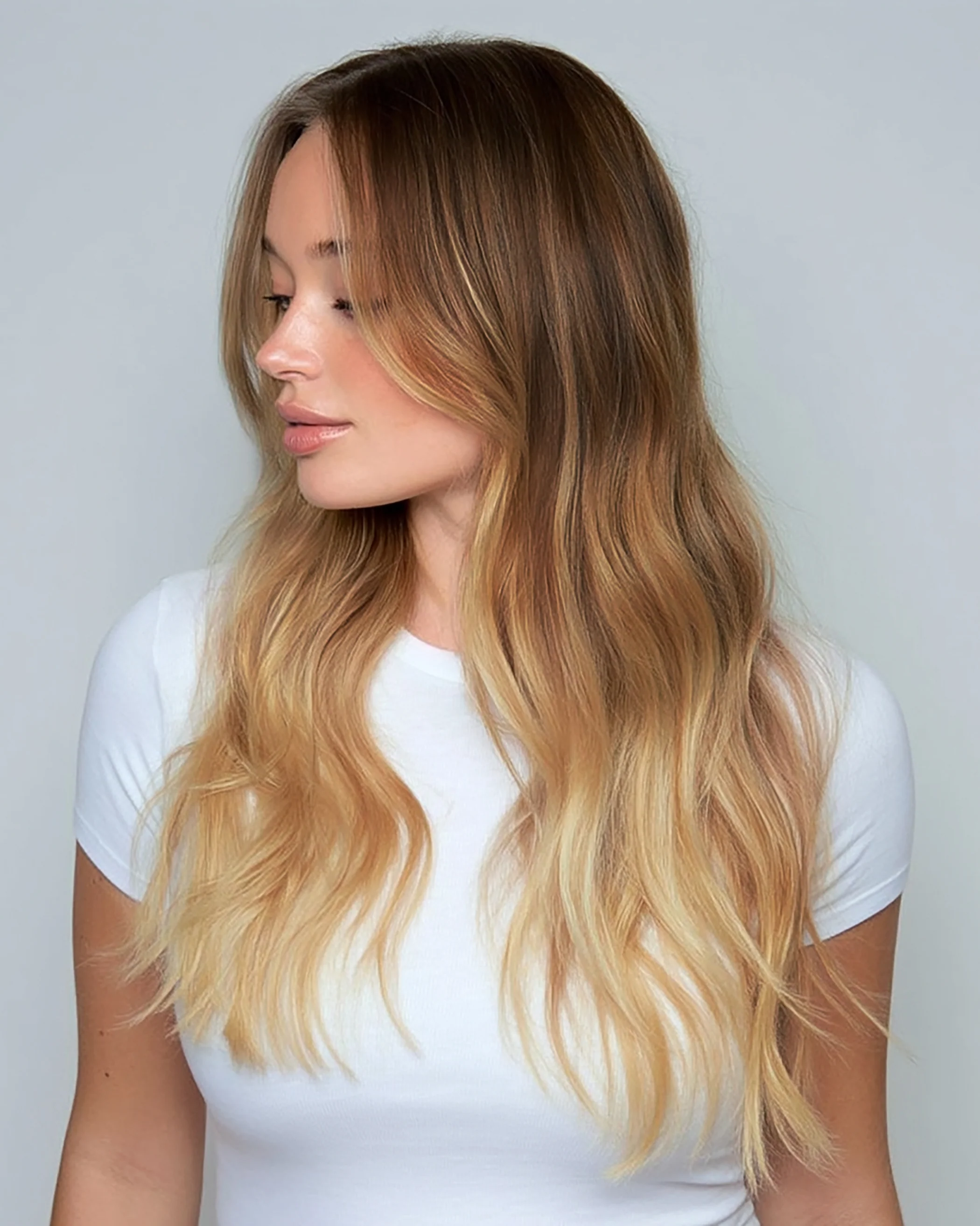 Silk Seam™ Clip-In, Ash Bronde/Strawberry Blonde #21/27 Ombre