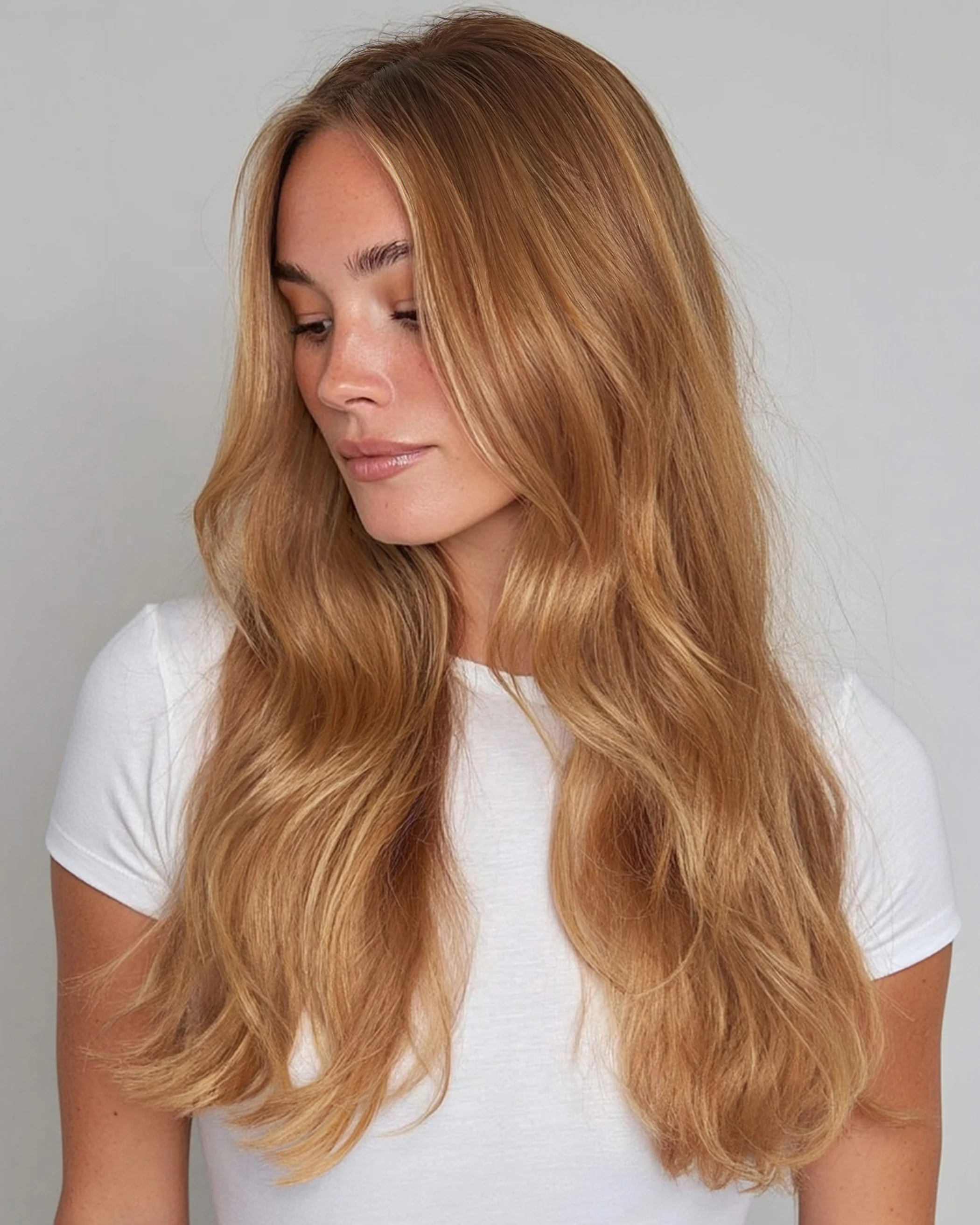 Silk Seam™ Clip-In, Bronzed Caramel #6/18/8/60 Marble Blends
