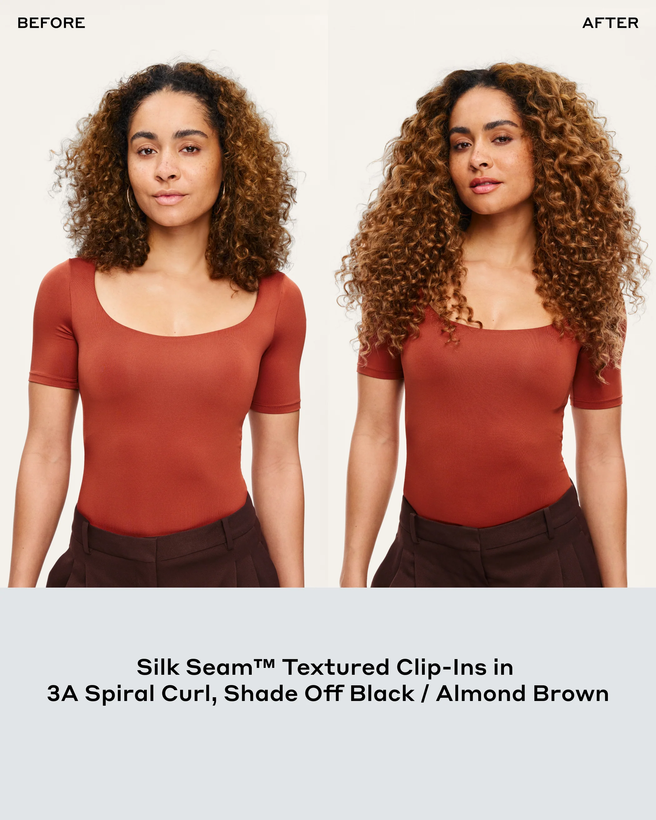Silk Seam™ Textured Clip-In, Dark Brown #2 Natural 3A - Image 2