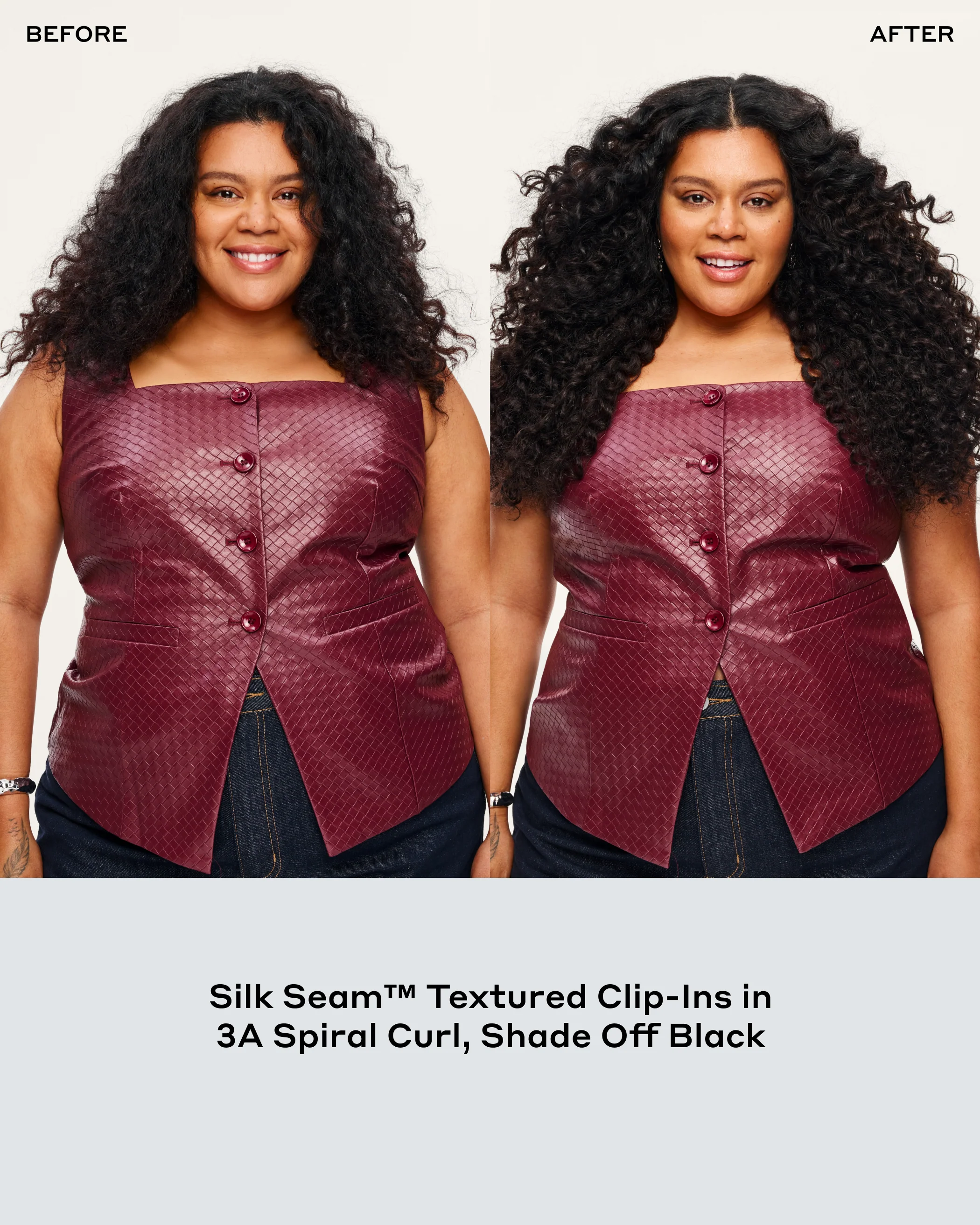 Silk Seam™ Textured Clip-In, Dark Brown/Ash Brown #2/8 Ombre 3A - Image 3