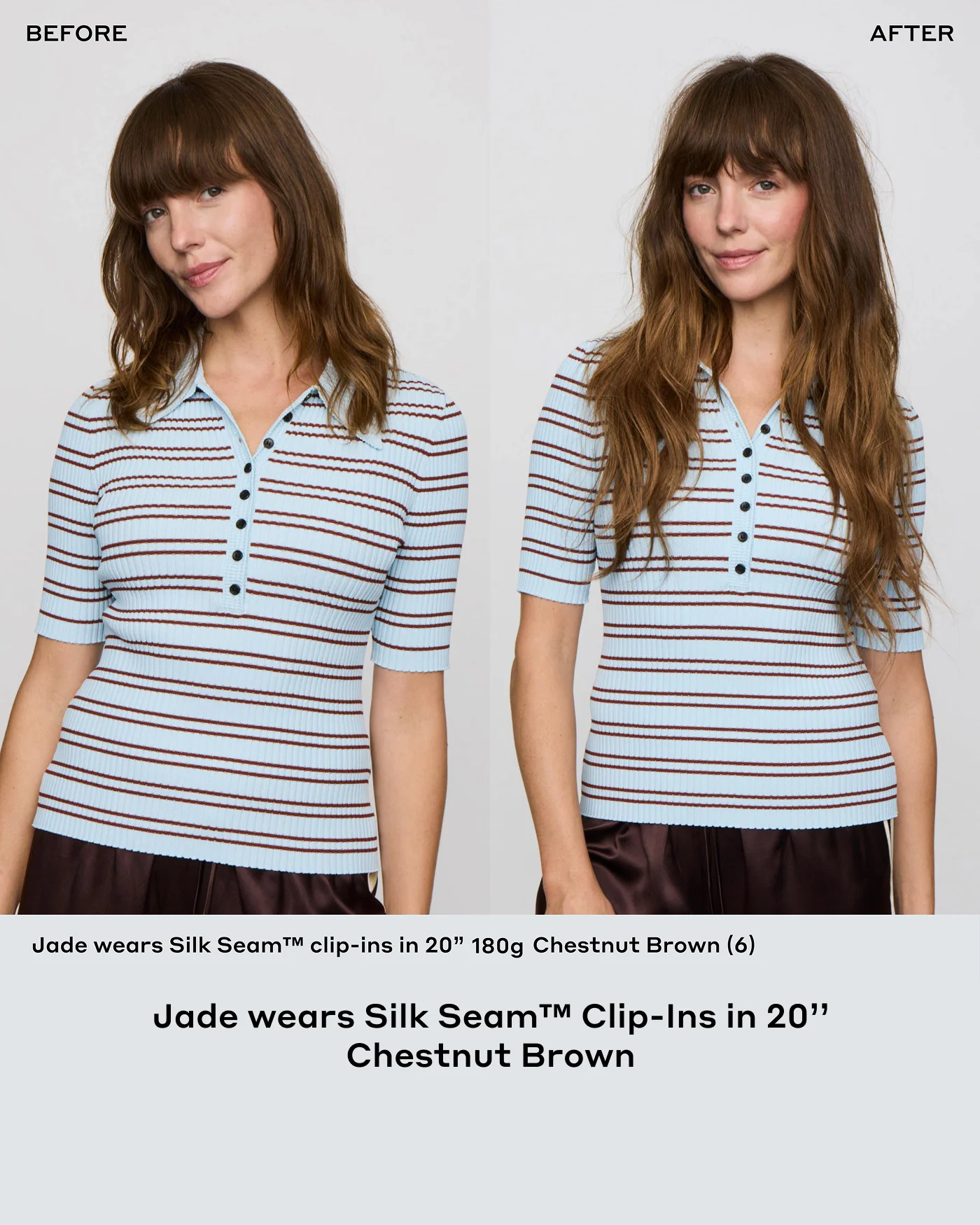 Silk Seam™ Clip-In, Dark Brown/Ash Brown #2/8 Ombre - Image 4