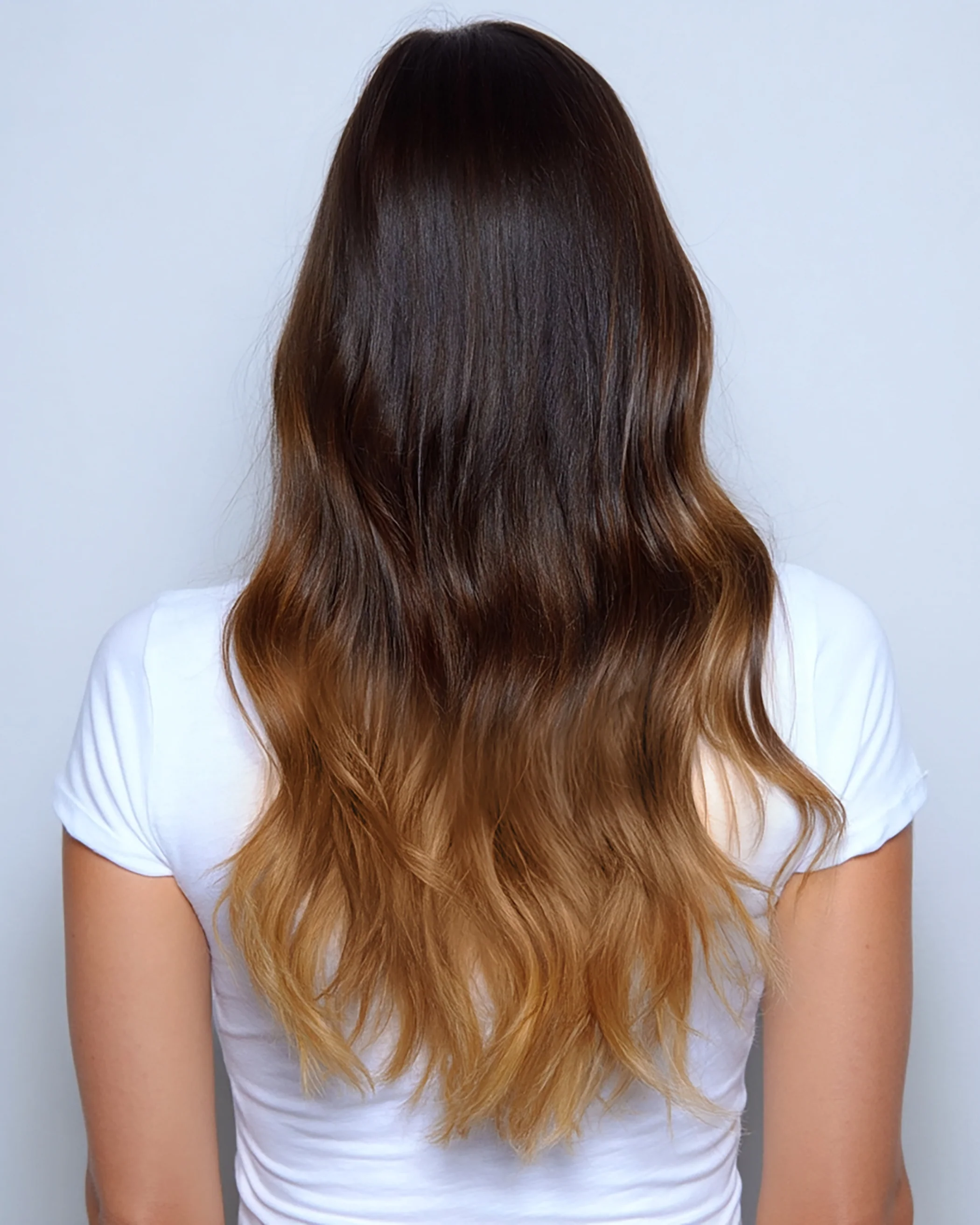 Silk Seam™ Clip-In, Dark Brown/Ash Brown #2/8 Ombre - Image 6