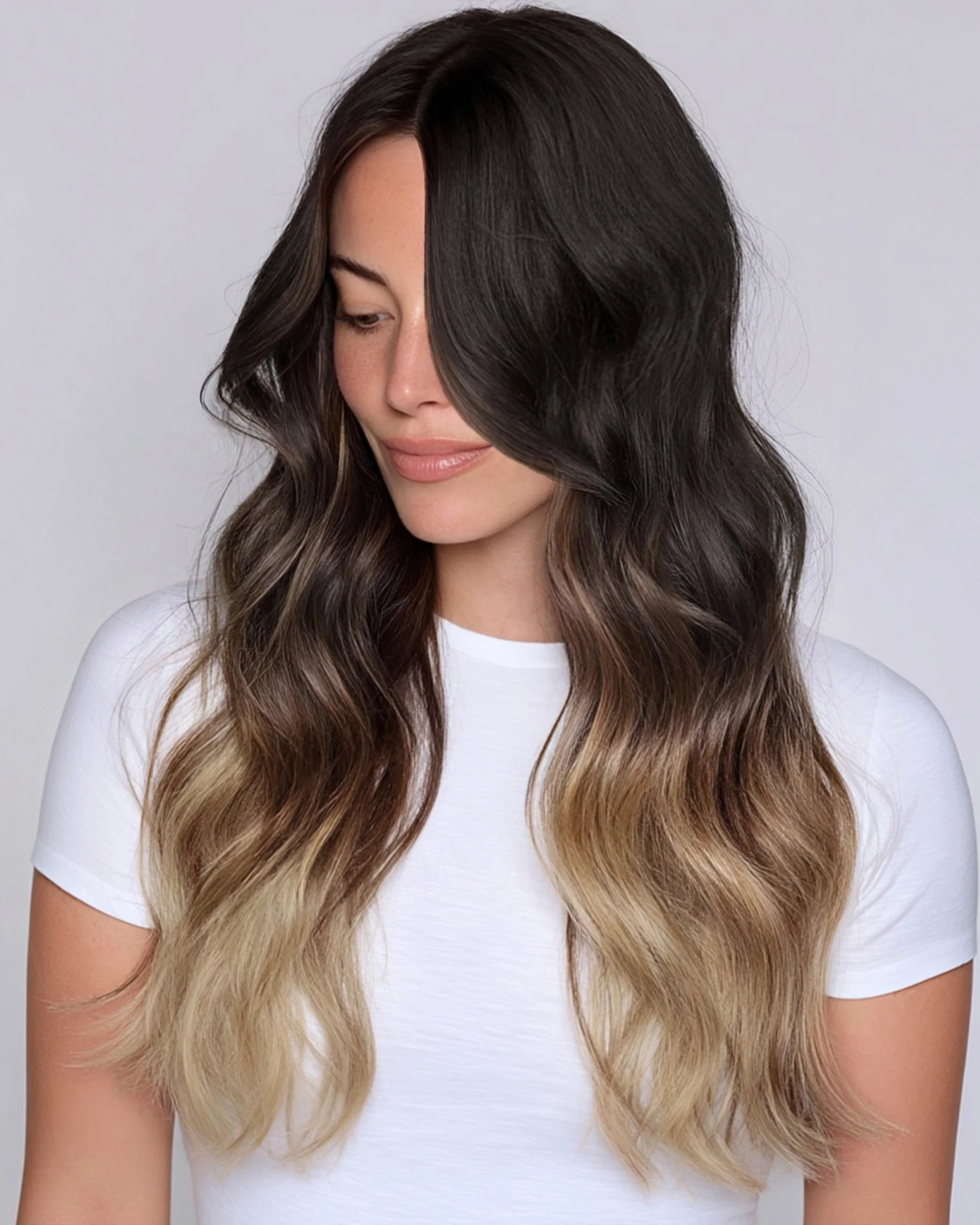 Silk Seam™ Clip-In, Dark Brown/Dirty Blonde #2/18 Balayage - Image 4