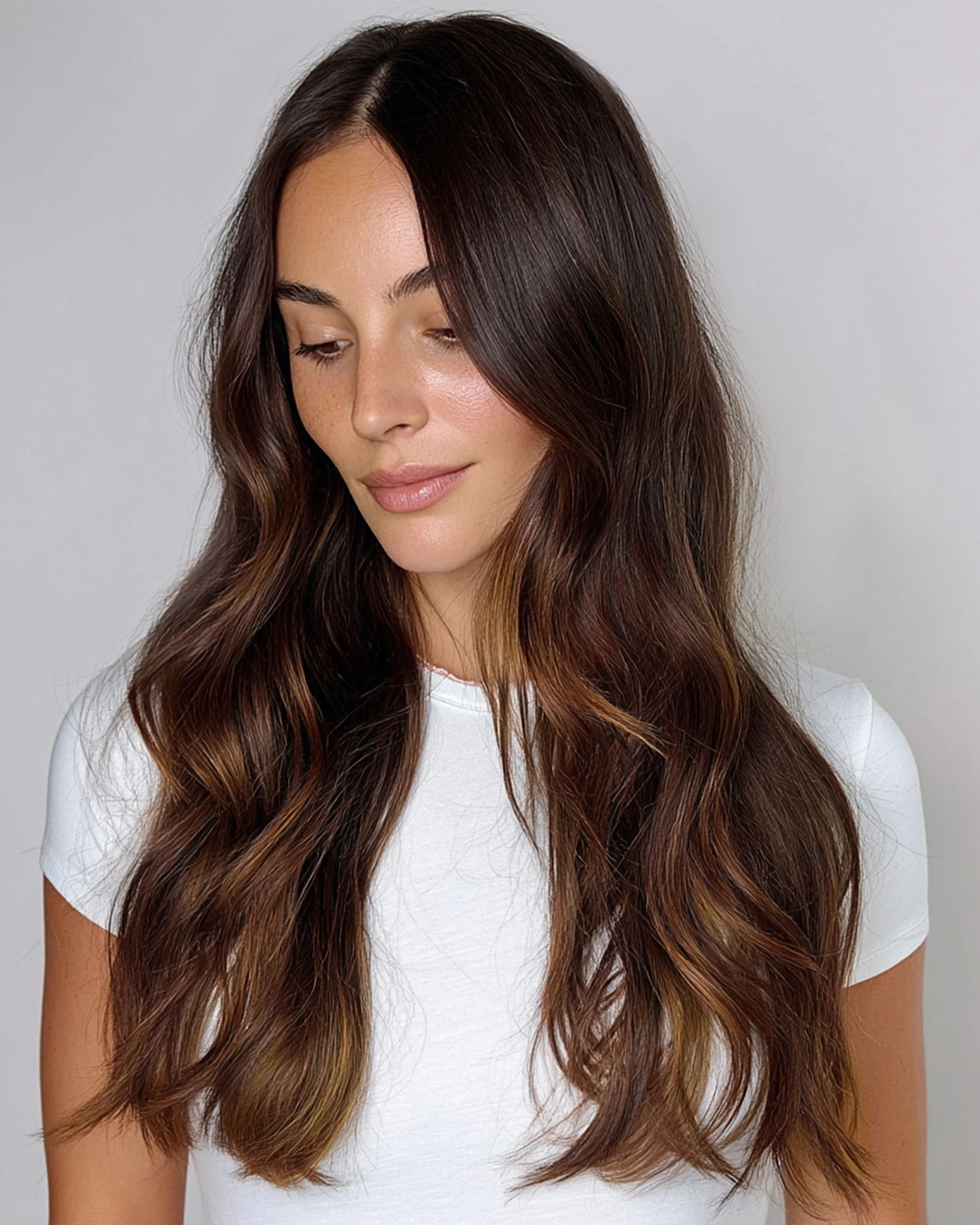 Silk Seam™ Clip-In, Dark Honey Cocoa Highlight - Image 4