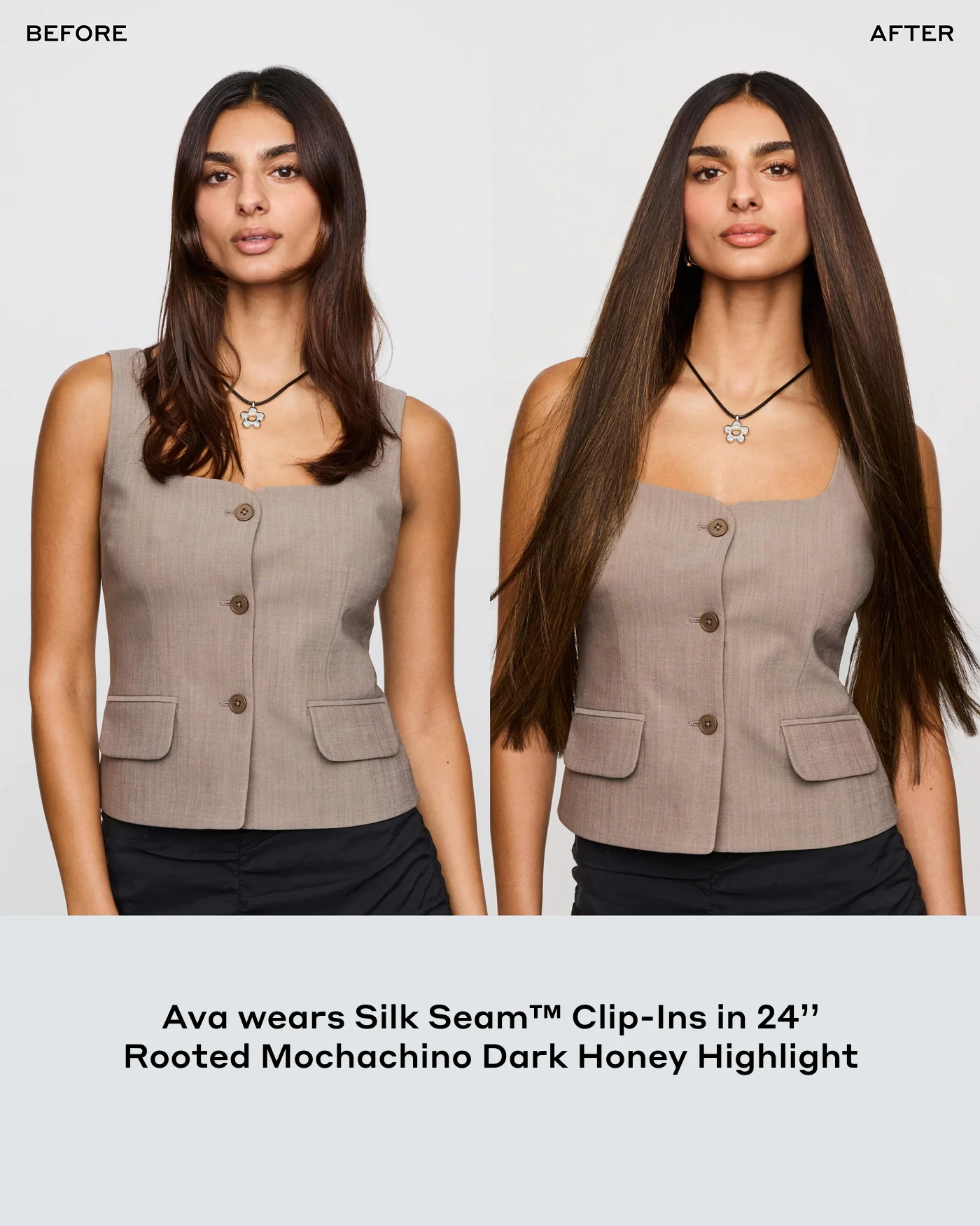 Silk Seam™ Clip-In, Dark Honey Cocoa Highlight - Image 6