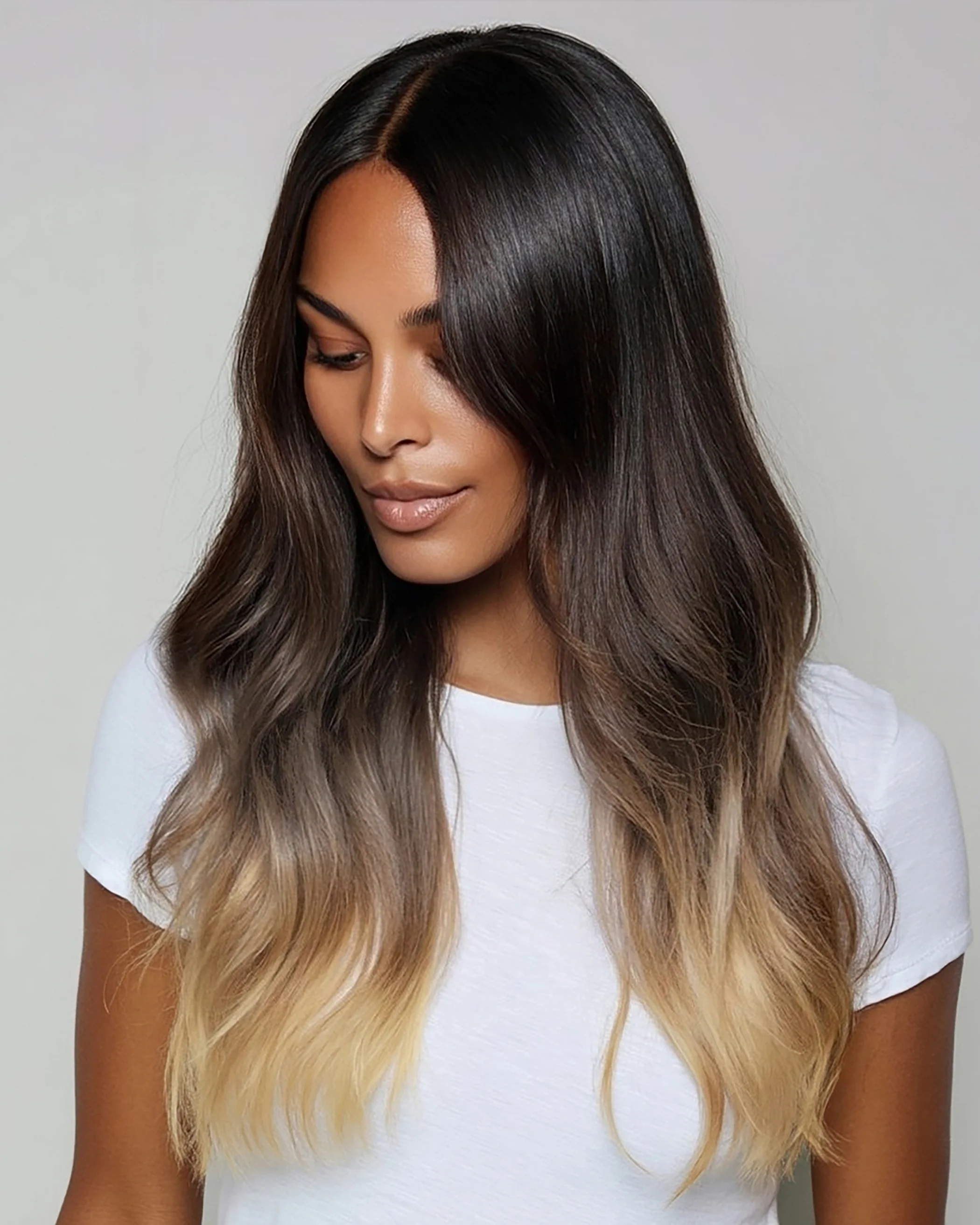 Silk Seam™ Clip-In, Mochachino Brown/Dirty Blonde #1C/18 Balayage