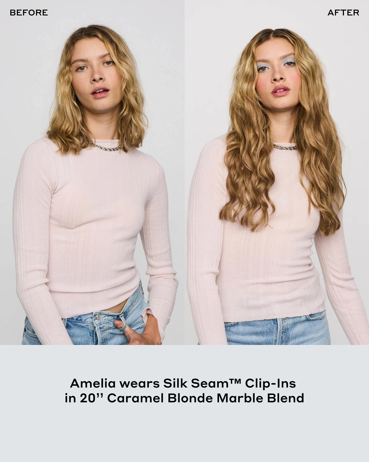 Silk Seam™ Clip-In, Mochachino Brown/Dirty Blonde #1C/18 Balayage - Image 4