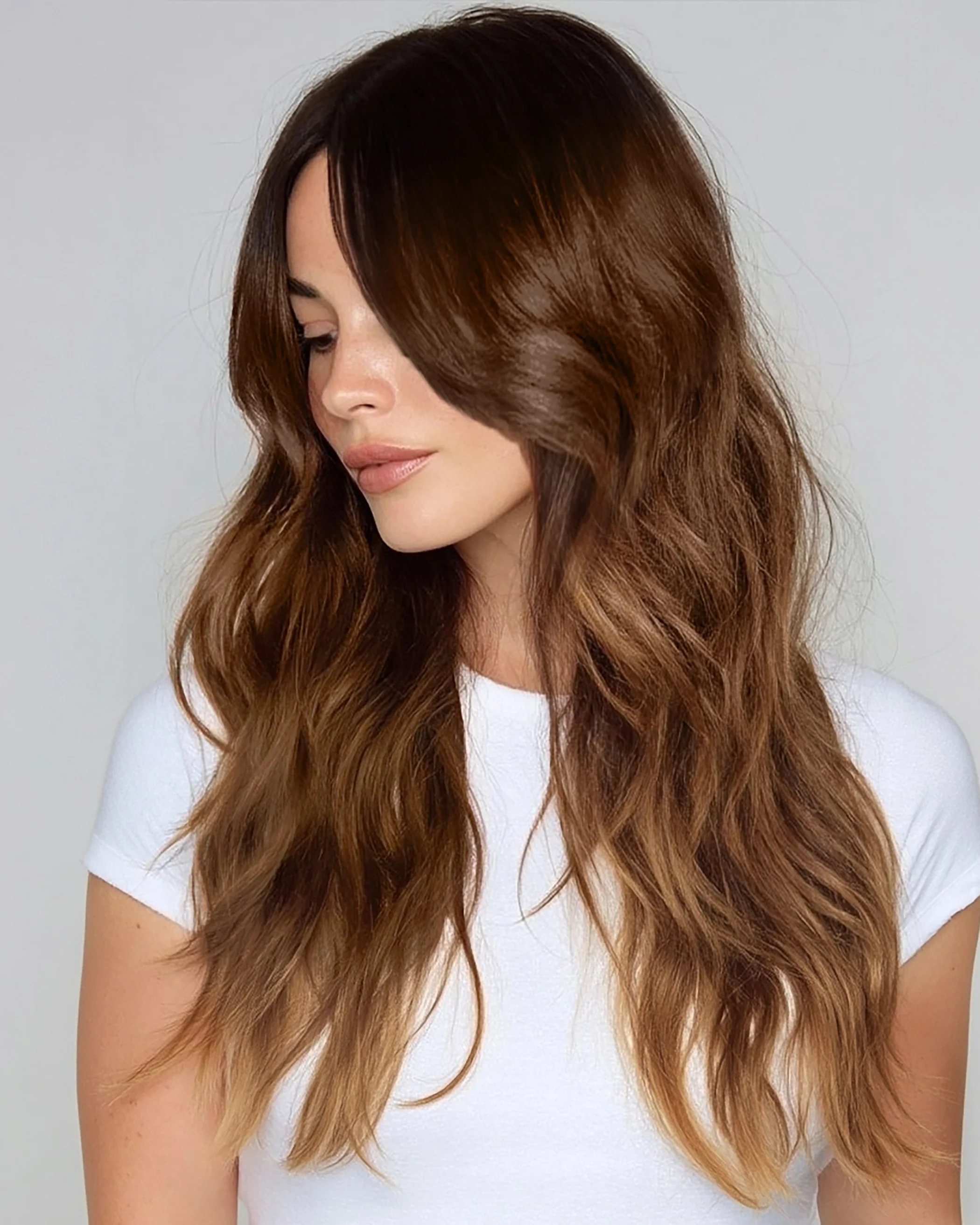 Silk Seam™ Clip-In, Off Black/Almond Brown #1B/7 Rooted