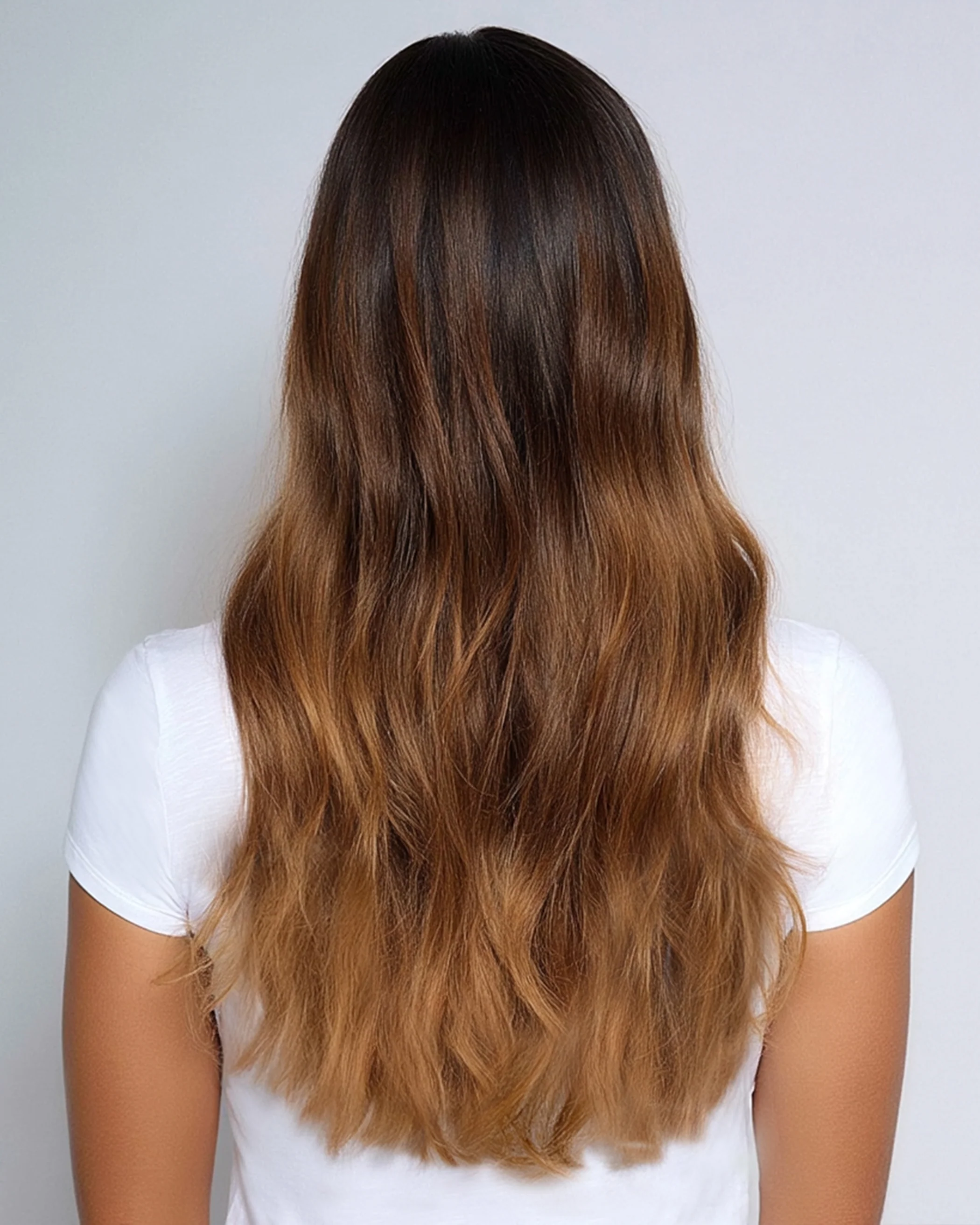 Silk Seam™ Clip-In, Off Black/Almond Brown #1B/7 Rooted - Image 6