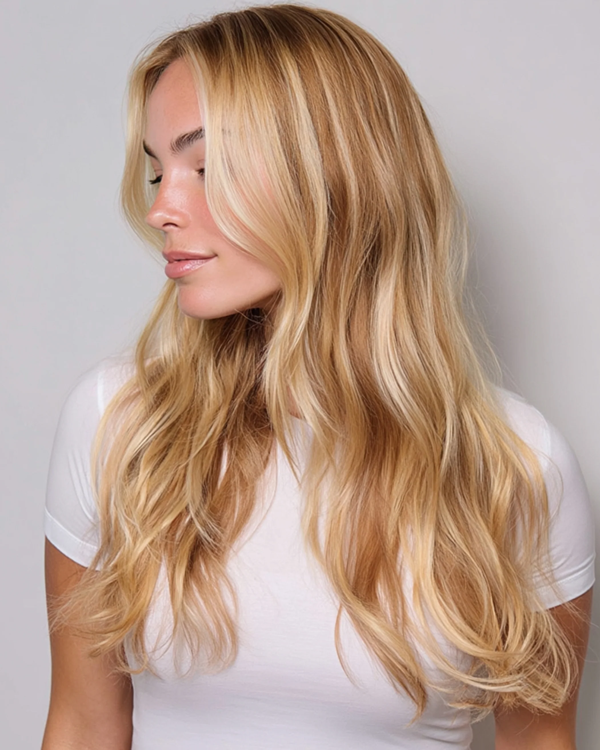 Silk Seam™ Clip-In, Vanilla Latte #8/8/60 Rooted Highlight