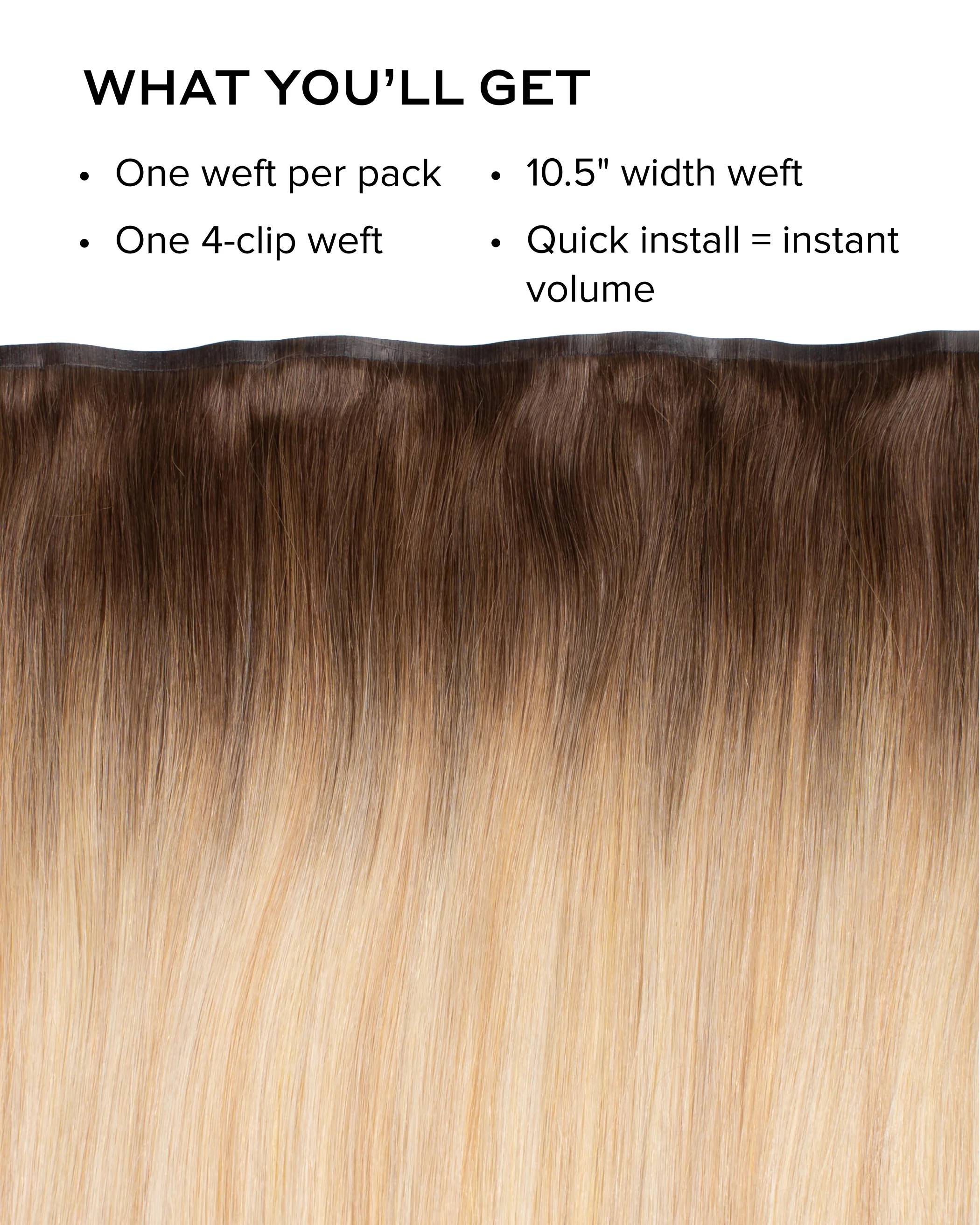 Silk Seam™ Volumizing Weft Clip-In, Cool Brown/Dirty Blonde #17/18 Balayage - Image 2