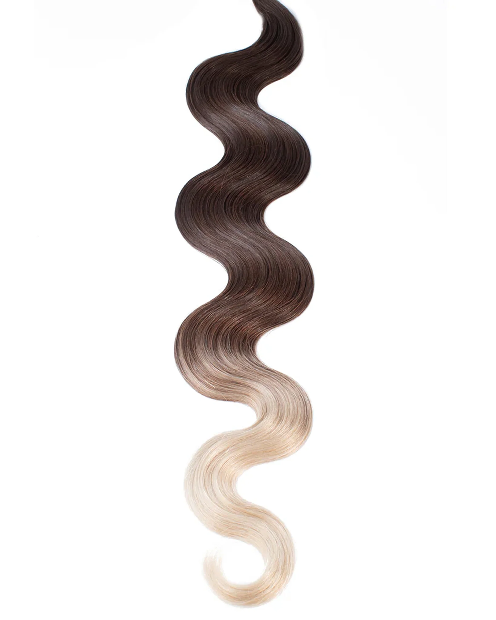 Keratin Tip Body Wave, Dark Brown/Creamy Blonde #2/24 Ombre